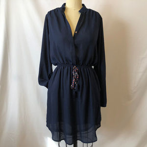 Xhilaration Navy Blue Long Sleeve Dress